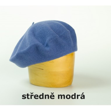 vlněný baret jednobarevný 11,5´