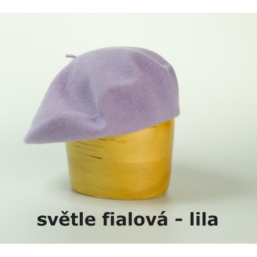 vlněný baret jednobarevný 10,5´