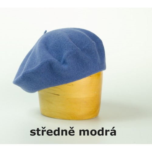 vlněný baret jednobarevný 10,5´