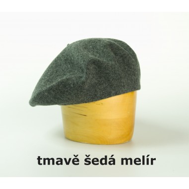 vlněný baret jednobarevný 10,5´