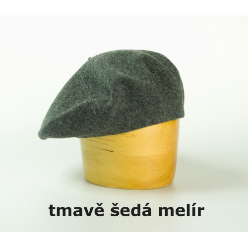 vlněný baret jednobarevný 10,5´